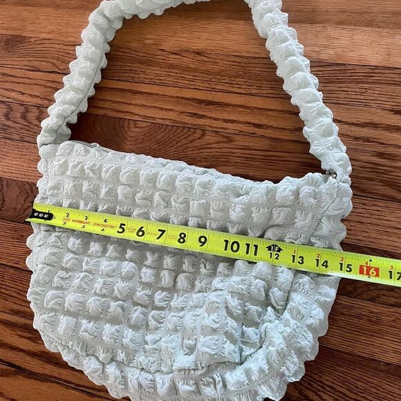 Pastel Green Cloud Bubble Quilt Shoulder Boho Bag Fairy Cottage Y2K 2000s Spring - Picture 2 of 7